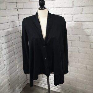 Talbots Petite Ladies Size Small Petite Black Lightweight Button Front Cardigan